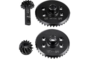 BRKRC Steel Front and Rear Spiral Cut Differential Pinion Gear Diff Gear Set for 1/10 Tra-xxas Slash E-MAXX 4X4 XO-01 RC Car 