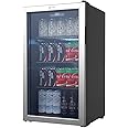 Vremi Beverage Refrigerator and Cooler - 110 to 130 Can Mini Fridge with Glass Door for Soda Beer or Wine - Small Drink Dispe