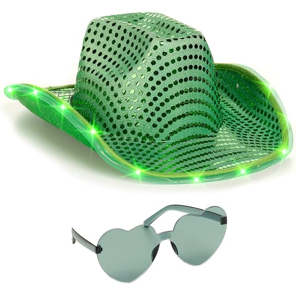 Amazon.com: FlashingBlinkyLights Green Sequin Light Up LED  display picture 1