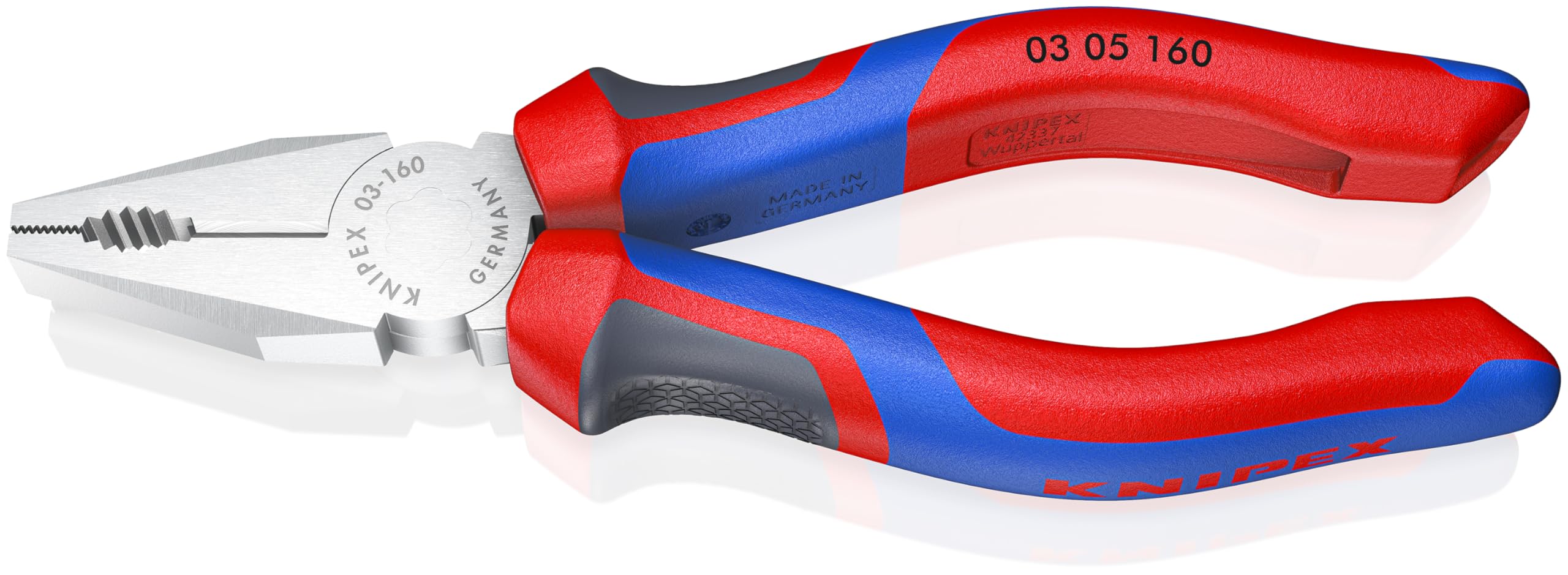 KNIPEX Combination Pliers Chrome-Plated with Comfort Handles 160 mm, 03 05 160