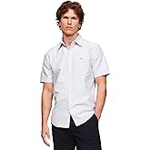 Tommy Hilfiger Mens Short Sleeve Oxford Shirts in Regular Fit, Men's Button Down Shirts