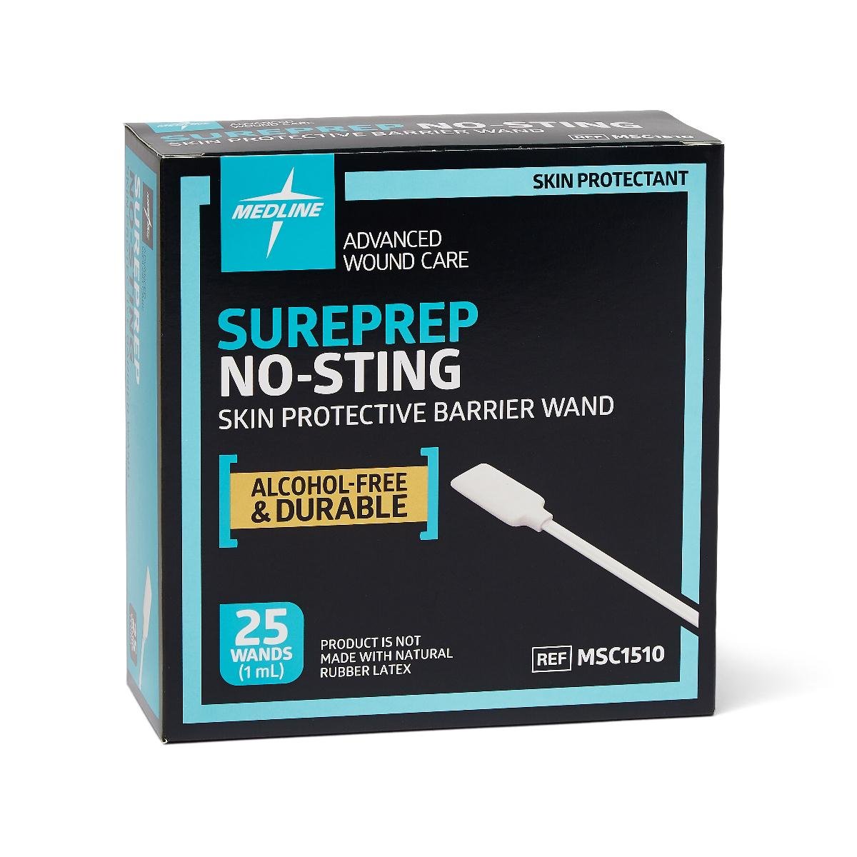 Medline Sureprep No-Sting Skin Protective Barrier Wand - Easy Application - 1 mL, Pack of 25
