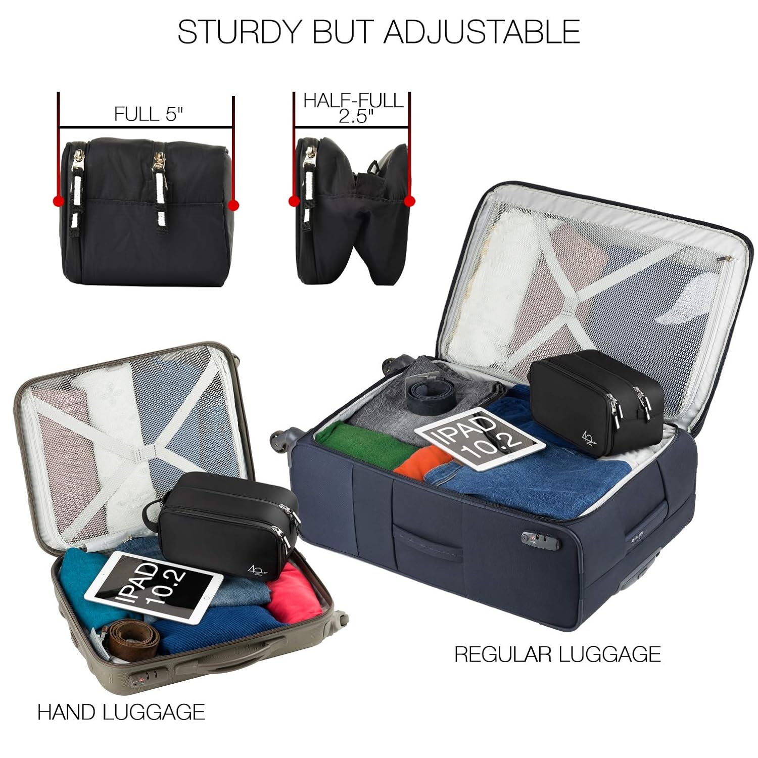 Toiletry Bag Dopp Kit for Men - Nylon Travel Toiletry Bag Waterproof Shower Cosmetic Organizer for Women Men - Travel Kit Shaving Bag for Men : Beauty