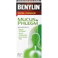 BENYLIN Extra Strength Mucus and Phlegm Syrup, Relieves Chest Congestion and Mucus and Phlegm 250mL