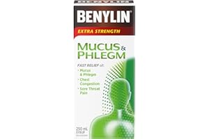 BENYLIN Extra Strength Mucus and Phlegm Syrup, Relieves Chest Congestion and Mucus and Phlegm 250mL