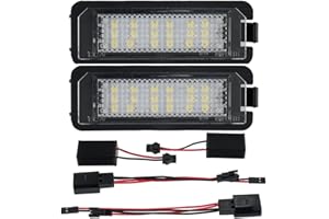 CSSLYZL 2Pcs Error Free LED License Plate Lights Tag Lamp Assembly Compatible/Replacement for Volkswagen VW Golf GTI MK4 MK5 MK6 MK7 CC Rabbit Polo EOS Phaeton Beetle Scirocco, 6000K White