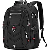 NEWHEY Laptop Backpack 18 Inch Business Travel Backpacks for Men Women Extra Large Waterproof TSA Anti Theft College Bookbags with USB Charging Port 18.4 Gaming Computer Backpack,Black