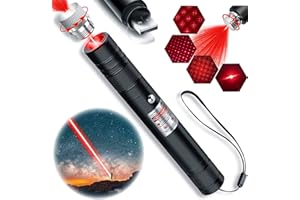 Cyahvtl Laser Pointer High Power Tactical Flashlights, Red High Power Laser Pointer [Material Upgrade] Laser Pointer Pen，[2000 metres] USB Rechargeable Hunting Outdoor Astronomy Hunting Lazer Pointer