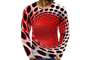 WODCEEKE Fashion Optical Illusion Tshirts Men Long Sleeve 3D Graphic Tees Hip Hop Streetwear Print T-Shirt Fall Tops Guys