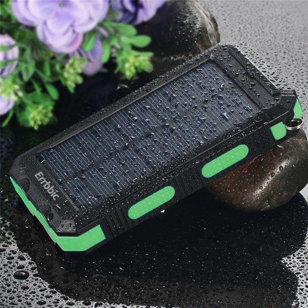 Solar Charger, 20000mAh Solar Power Bank Waterproof Portable Charger External Battery Packs with Dual 2 USB/LED Flashlights Port for iPhone Android Cellphones: Home Audio & Theater