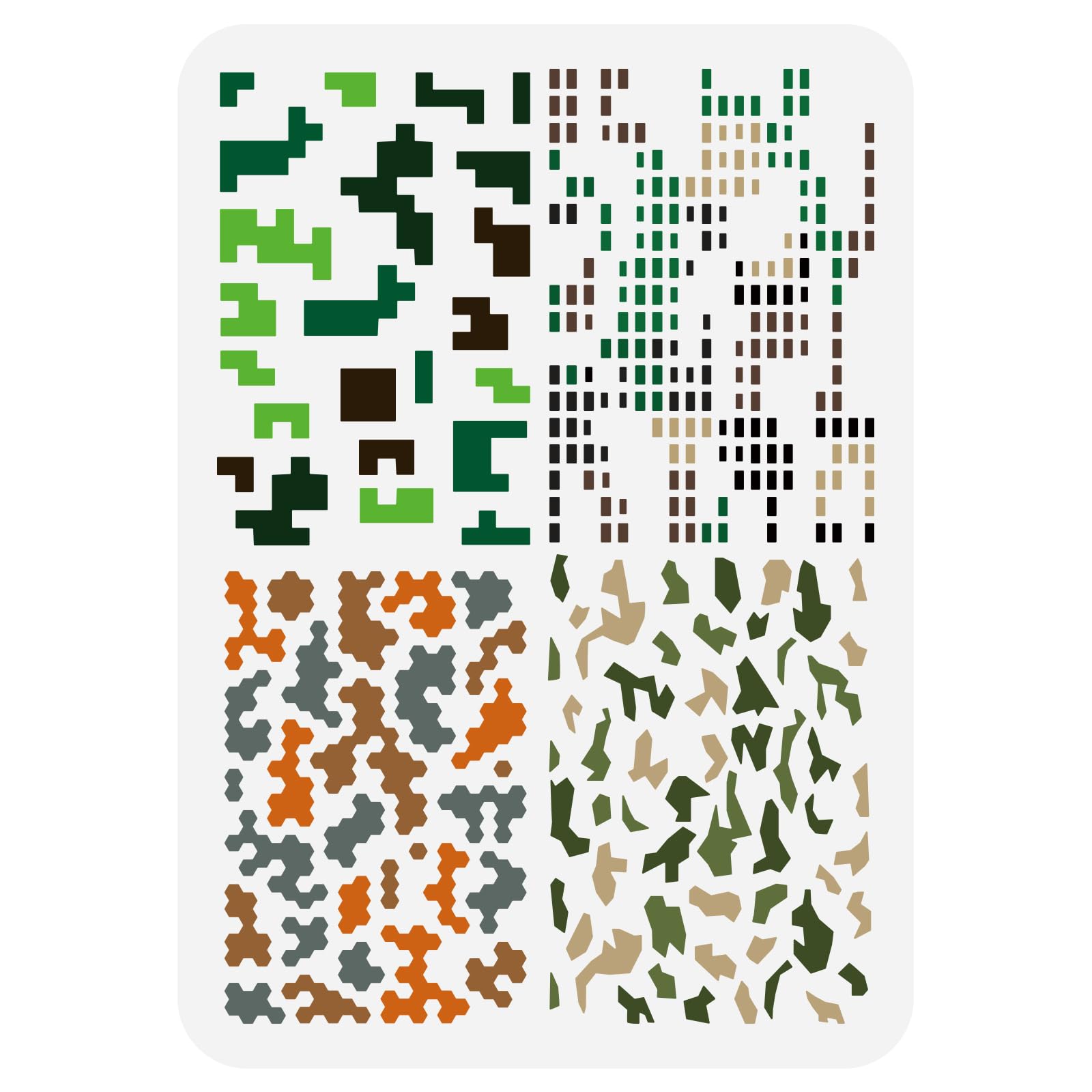 FINGERINSPIRE Electronic Camouflage Painting Stencil 21x29.7cm Plaid Camouflage Drawing Template Cellular Camo Tactical Game Decoration Stencil for Painting on Wood Wall Fabric Furniture