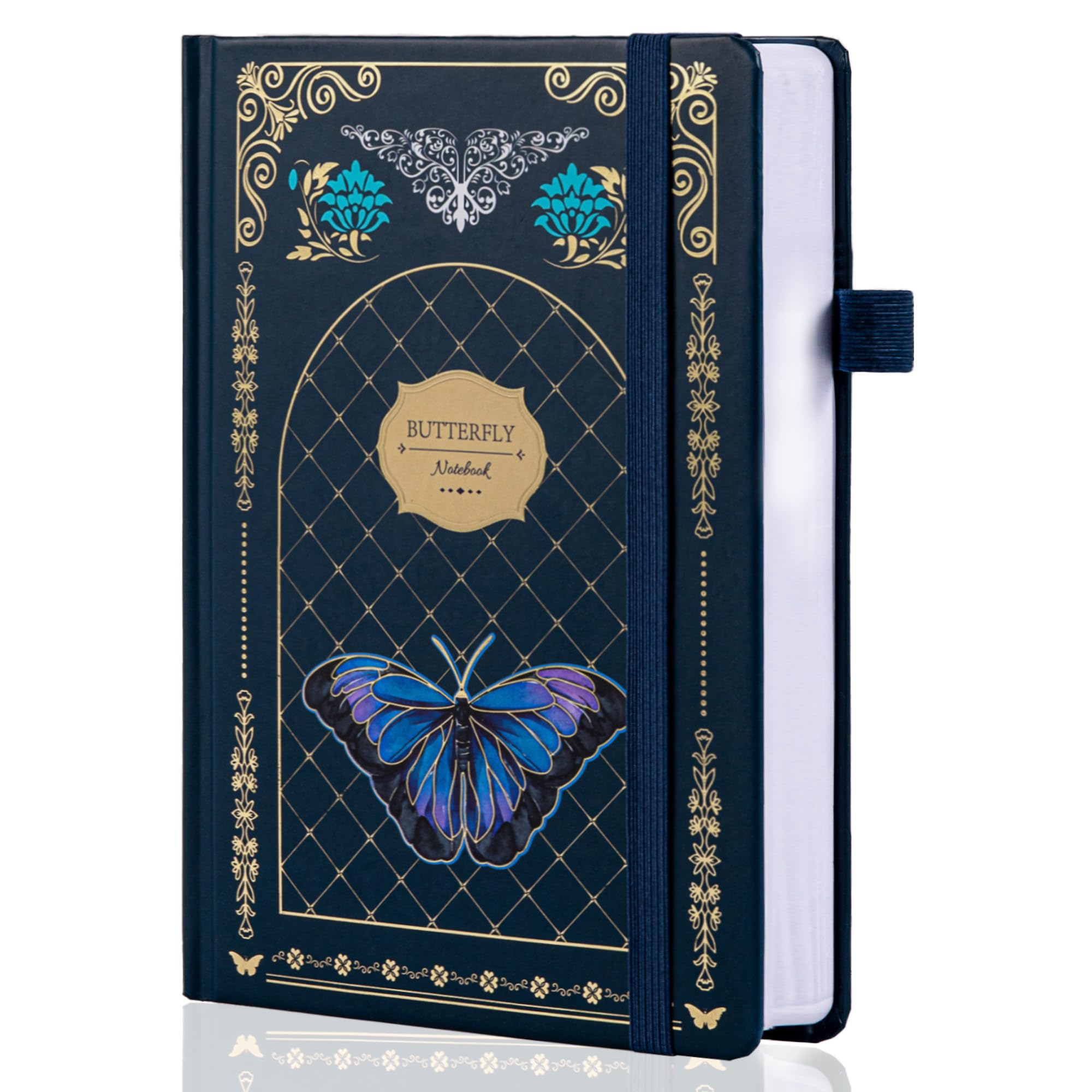 TIEFOSSI Butterfly Journals for Women Men, College Ruled Journals for Writing, Lay Flat Notebook,320 Numbered Pages A5 Journaling