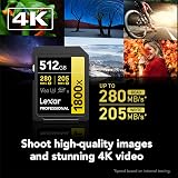 Lexar Professional 512GB 1800x SDXC UHS-II Gold SD Memory Card 270MB/s view 4