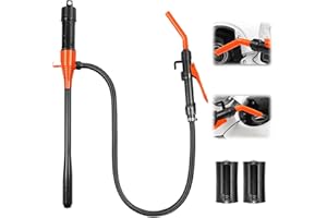 BOLCOWE 2.8 GPM Portable Fuel Transfer Pump -Easy to Use Hand Fuel Pump, Battery Powered Siphon Pump for Gasoline Mechanical Fuel Pumps Universal Fit for Gasoline, Vehicles, Fuel,Water Transfer（Pure Orange）