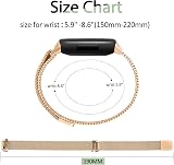 Vancle Strap for Fitbit Inspire 3 Rose Gold Stainless Steel Mesh Band view 2
