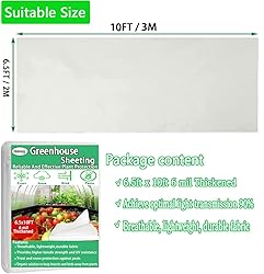 Xstronq 6.5FTx10FT Greenhouse Plastic Sheeting, 6