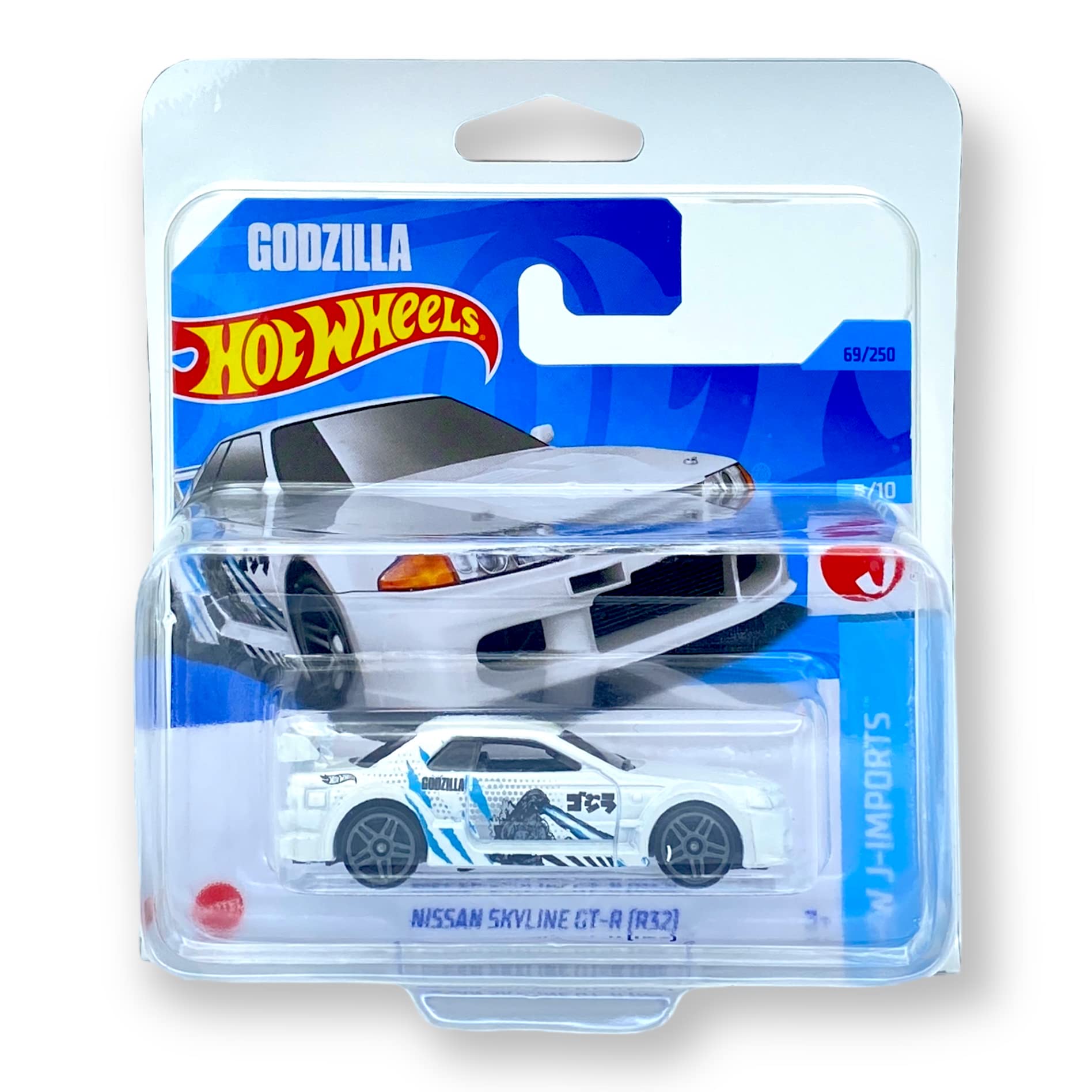 Hot Wheels Nissan Skyline GT-R (R32) (White (Godzilla)) 5/10 HW J-Imports 2023-69/250 (Short Card) - COMES IN A KLAS CAR KEEPER PROTECTIVE COLLECTORS CASE - HKJ13