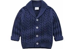 AMMENGBEI Infant Baby Boys V-Neck Cardigan Crochet Sweater,Toddler Knit Button up Knitted Pullover Sweatshirt