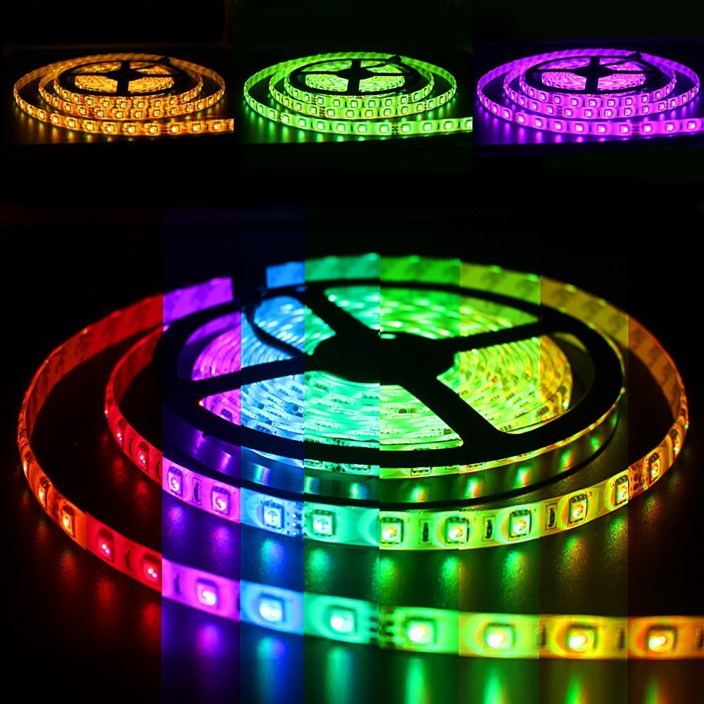 Buy Solarphy 32.8ft (10m) RGB LED Strip Light Bluetooth Smartphone App Controlled 5050 LED Light Strip 600 LEDs Waterproof RGB Multicolored LED Lights Kit with 24V 5A Power Supply for iPhone Android