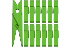 ANJUU 50pcs Craft Wood Clothespins Colored Wooden Photo Clothespins Paper Peg Pins Craft Spring Clips for Home Arts Crafts Decor, 2.75 inches (Green Apple)