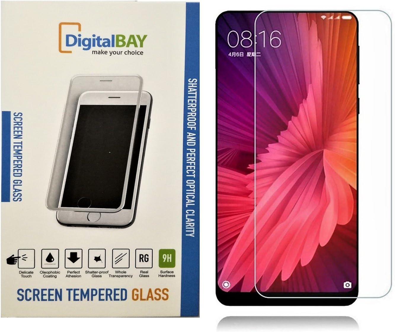 Tempered Glass Screen Protector Xiaomi Mi Mix 2, Digital Bay [Anti-scratch] * * Ultra-Clear * * Ultra Tough Screen Protection Xiaomi Mi Mix 2, Screen Protector, Screen Protector Glass Screen Protector for Xiaomi Mi Mix 2. Glass with 9H Hardness, 0.2 mm Thick, 2.5d Rounded Edges by