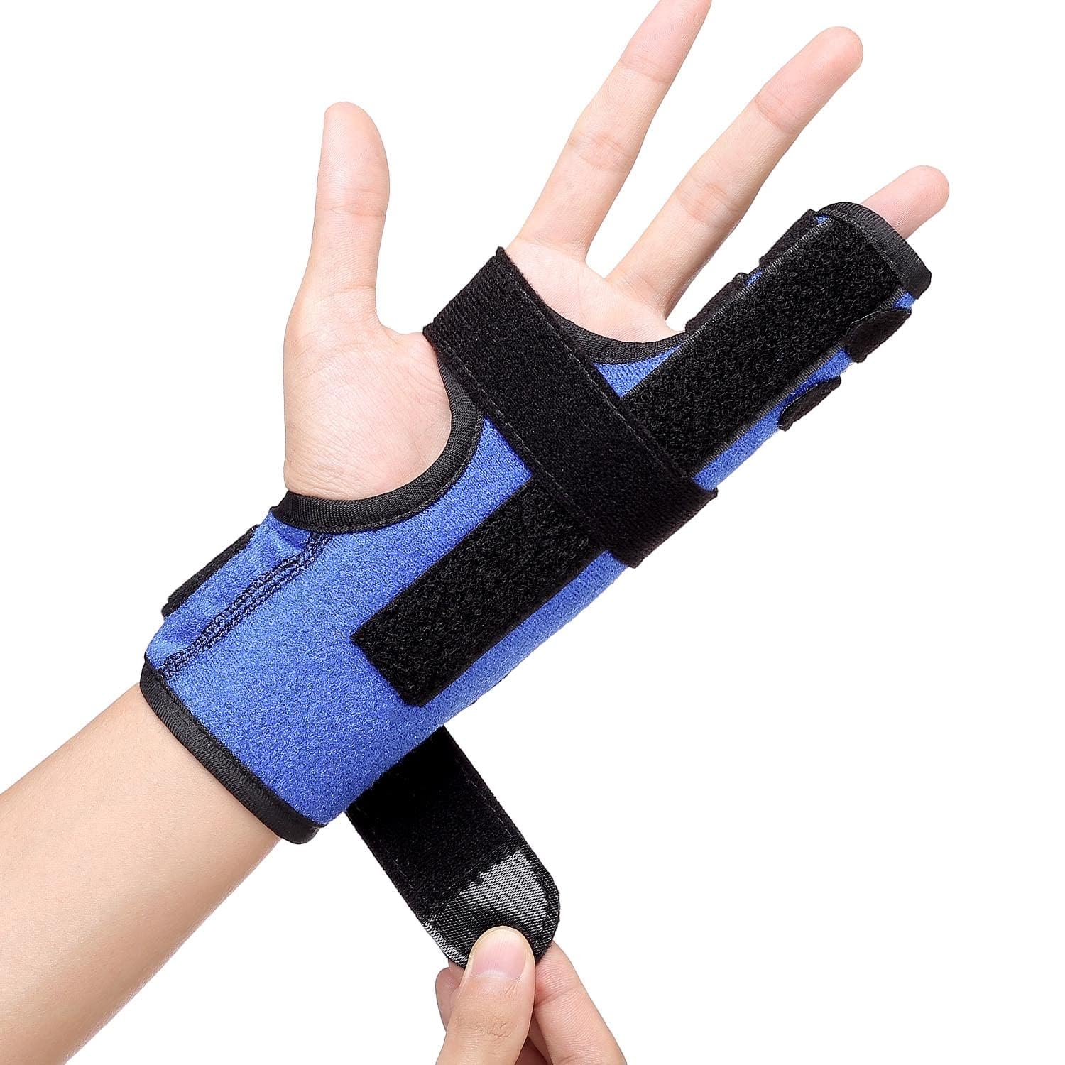 Photo 1 of fibee Boxer Fracture Splint, Pinky Finger Splint, Adjustable Two Finger Brace for 4th or 5th Finger, Metacarpal Splint Hand Brace for Arthritis Fracture Broken Mallet Dislocated Trigger Finger(XS)