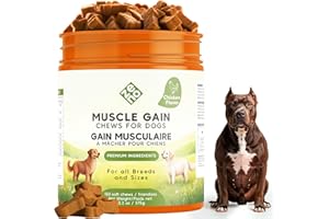 ZENO 11-in-1 Muscle Gain Chews - Weight Gain Dog Supplements with Multivitamin & Amino Acids - Premium Muscle Builder for Bul