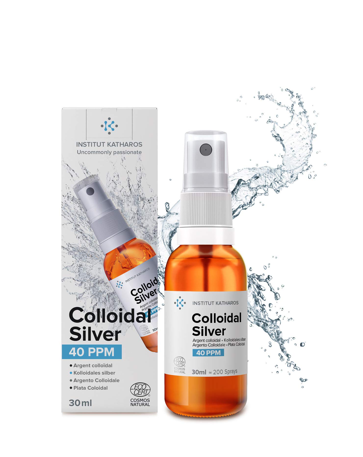 Premium Colloidal Silver Spray 40 PPM 30ml ● 100% Natural ● Superior Concentration, Smaller Particles = Better Results ● Certified by 3 Independent Laboratories ● Choose a Specialist