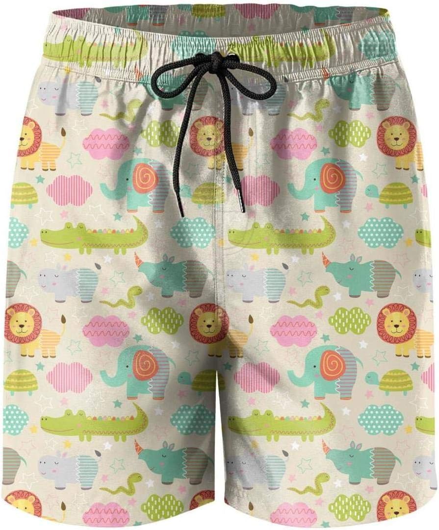 Cool Baby Elephant Jungle Animals Loose Men Summer Short