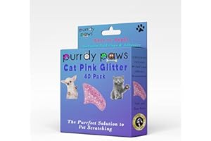 Purrdy Paws 40 Pack Soft Nail Caps for Cat Claws Pink Glitter Small