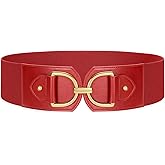 Wide Belts for Women Fashion Elastic Belt for Dresses Vintage Waist Belt Ladies Stretchy Belt Gold Buckle