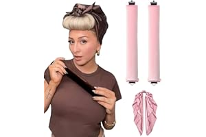 YOSHUYUKI Velvet Heatless Curling Set No Heat Hair Curlers Overnight Curls Blowout Rods Soft Large Foam Hair Rollers to Sleep in for Long Hair Heatless Curling Rod Headband Jumbo Flexi Rods Curler - Pink