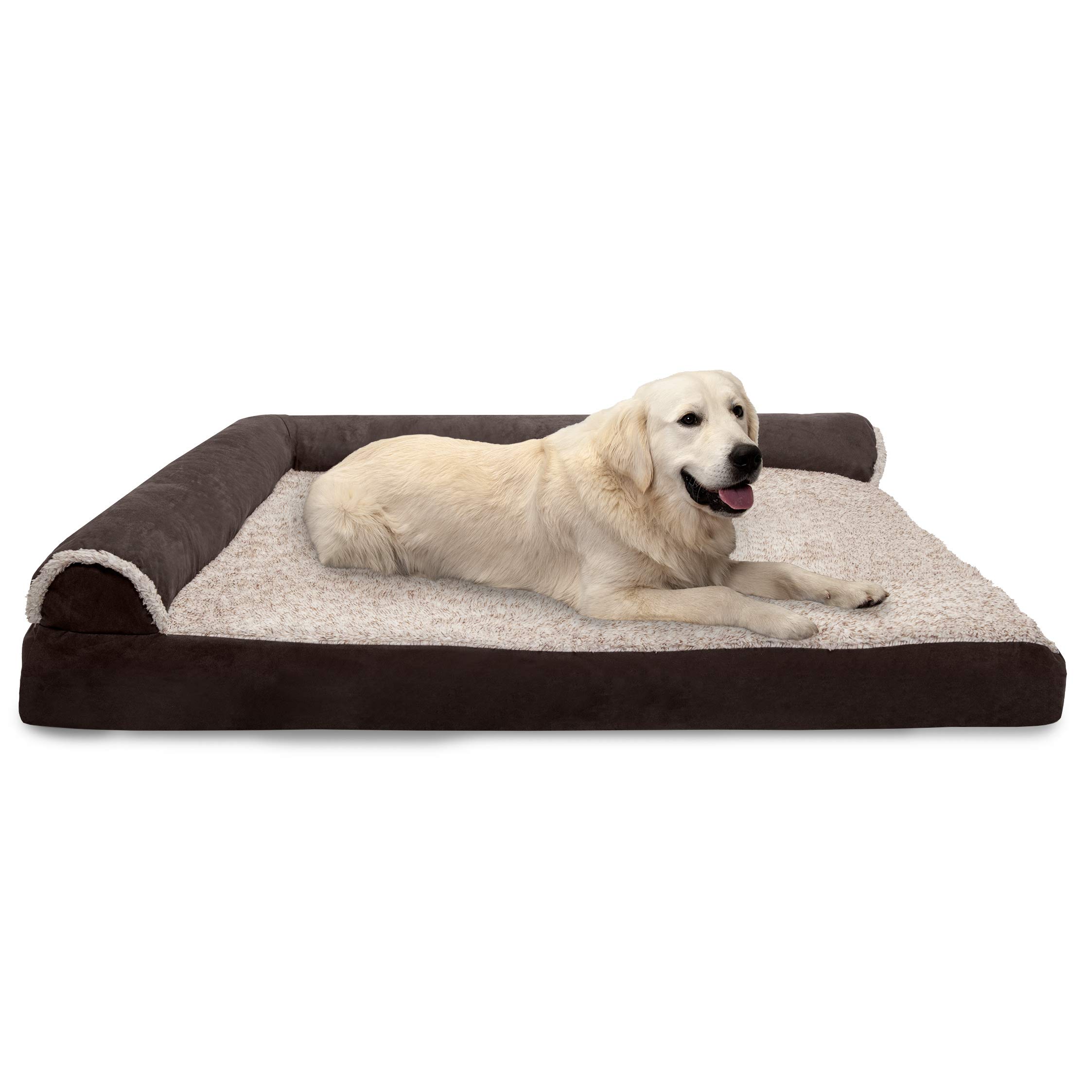 Buy Furhaven Pet Plush Orthopedic Sofa, LShaped Chaise Couch