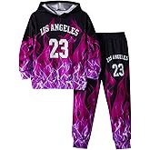 Fdqin Boys Hoodie Pant Set 3D Print Hooded Sweatshirt Sweatpant Suit 2 Piece Clothing Set for 4-14 Years
