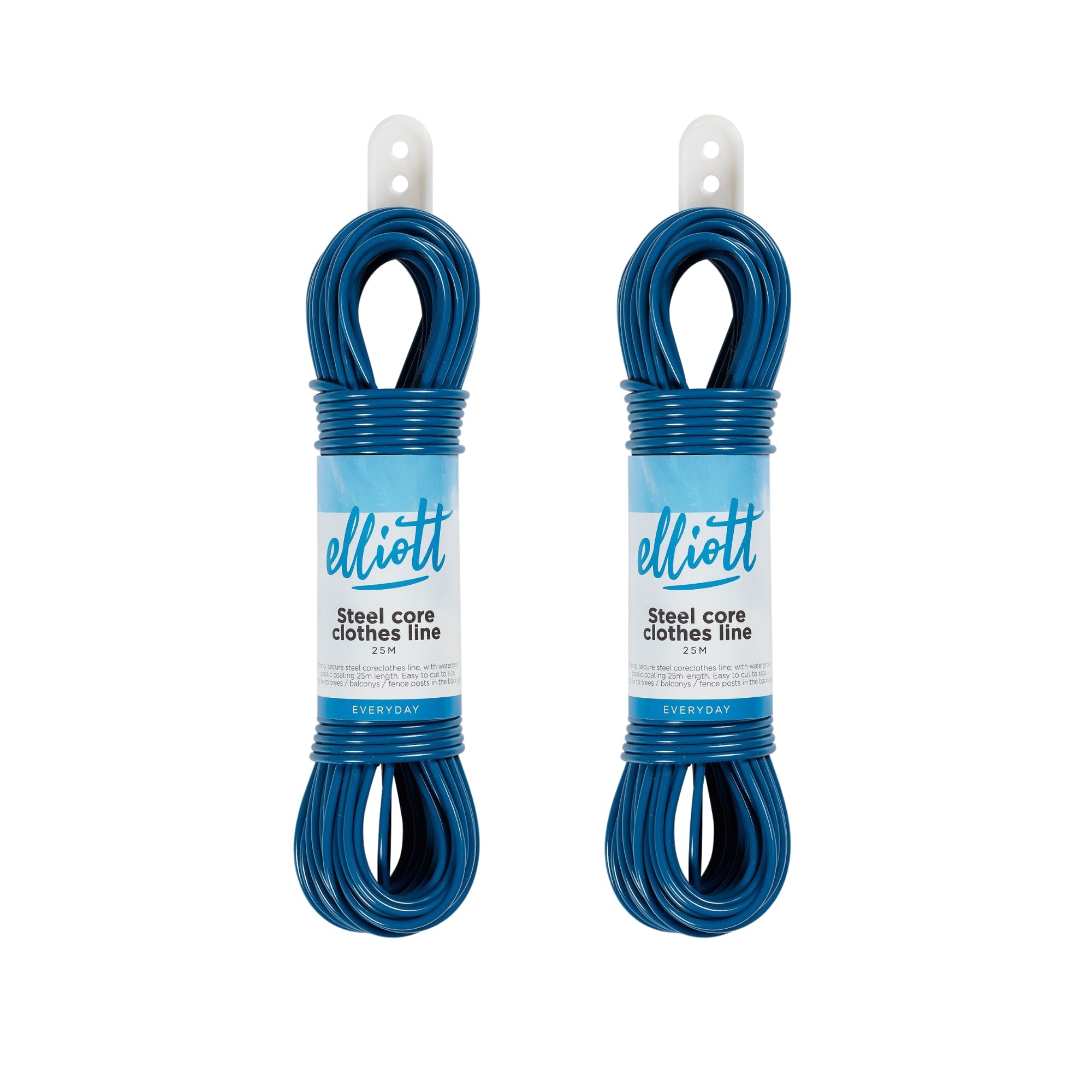 Elliott Steel Core Clothes Line, 25 Meters, Extra Stong, Laundry Essential, Navy blue (Pack of 2)