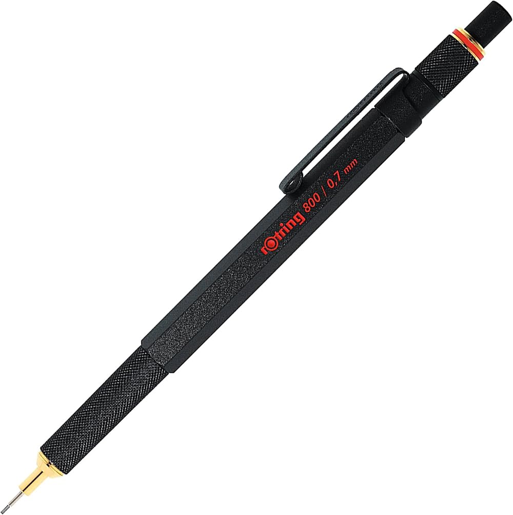 rOtring 800 Mechanical Pencil HB 0.7 mm Black Metal Barrel
