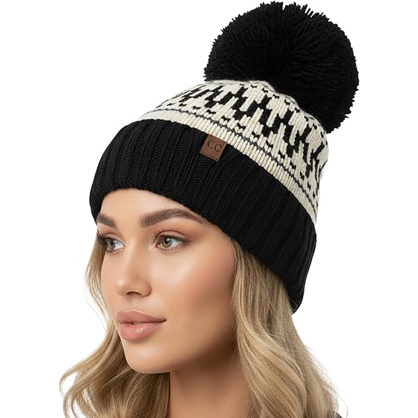 Cozy Knit Pom-Pom Beanie - Black and Brown Hand-knit “obsidian” Cozy Beanie - Etsy main image 2