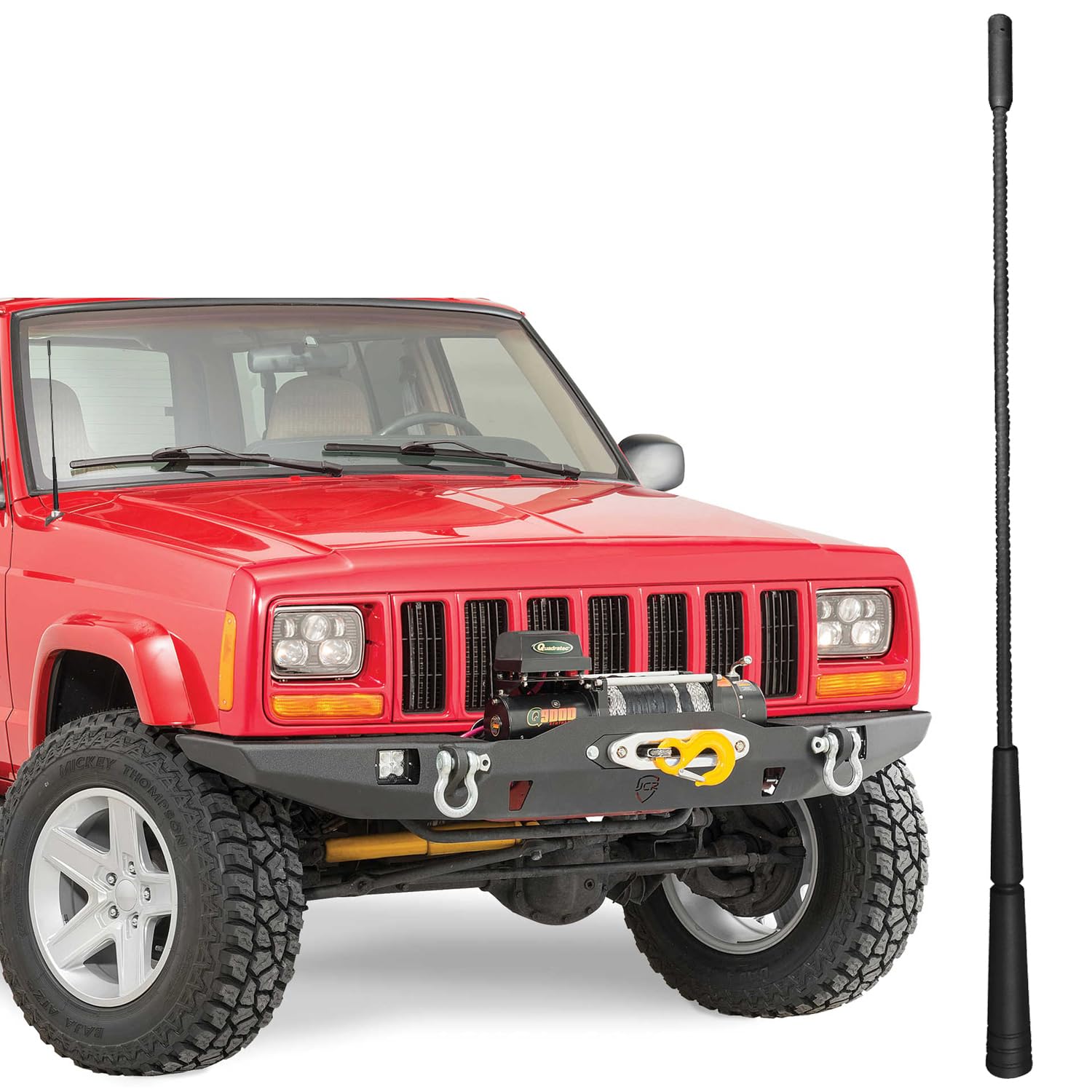 Photo 1 of 13 Inch Replacement Antenna Mast for Jeep Cherokee (1983-2001), Jeep Cherokee Antenna, Flexible Rubber Antenna for Jeep Cherokee