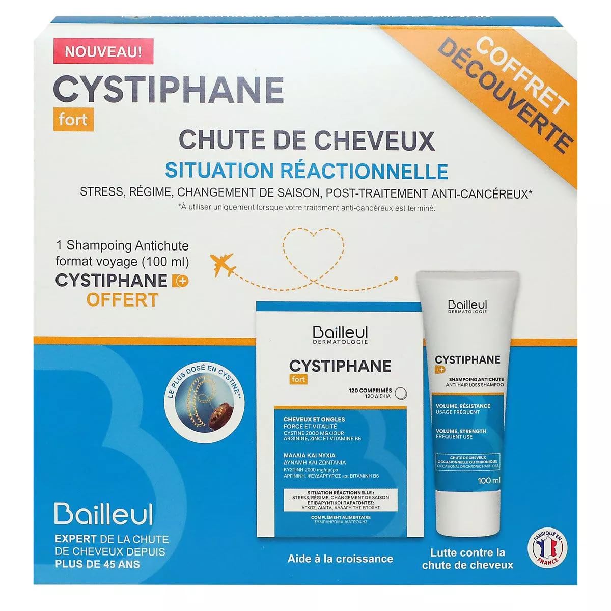 Cystiphane Pack Hair And Nails 120 Tablets Anti Fall Shampoo 200ml