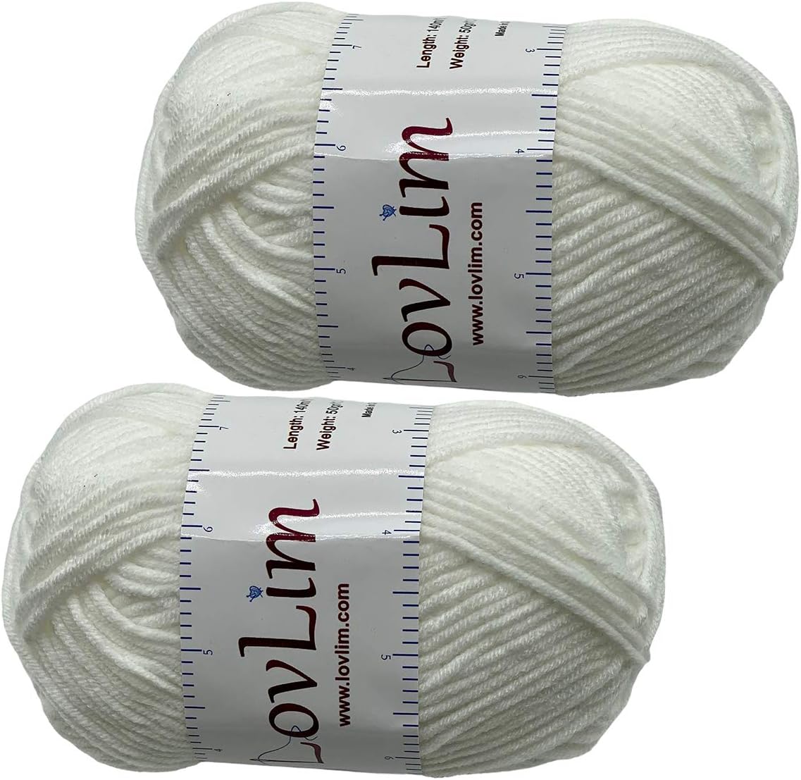 LovLim Yarn Pack, 2 skeins of 50g Each, Soft Cotton Yarn