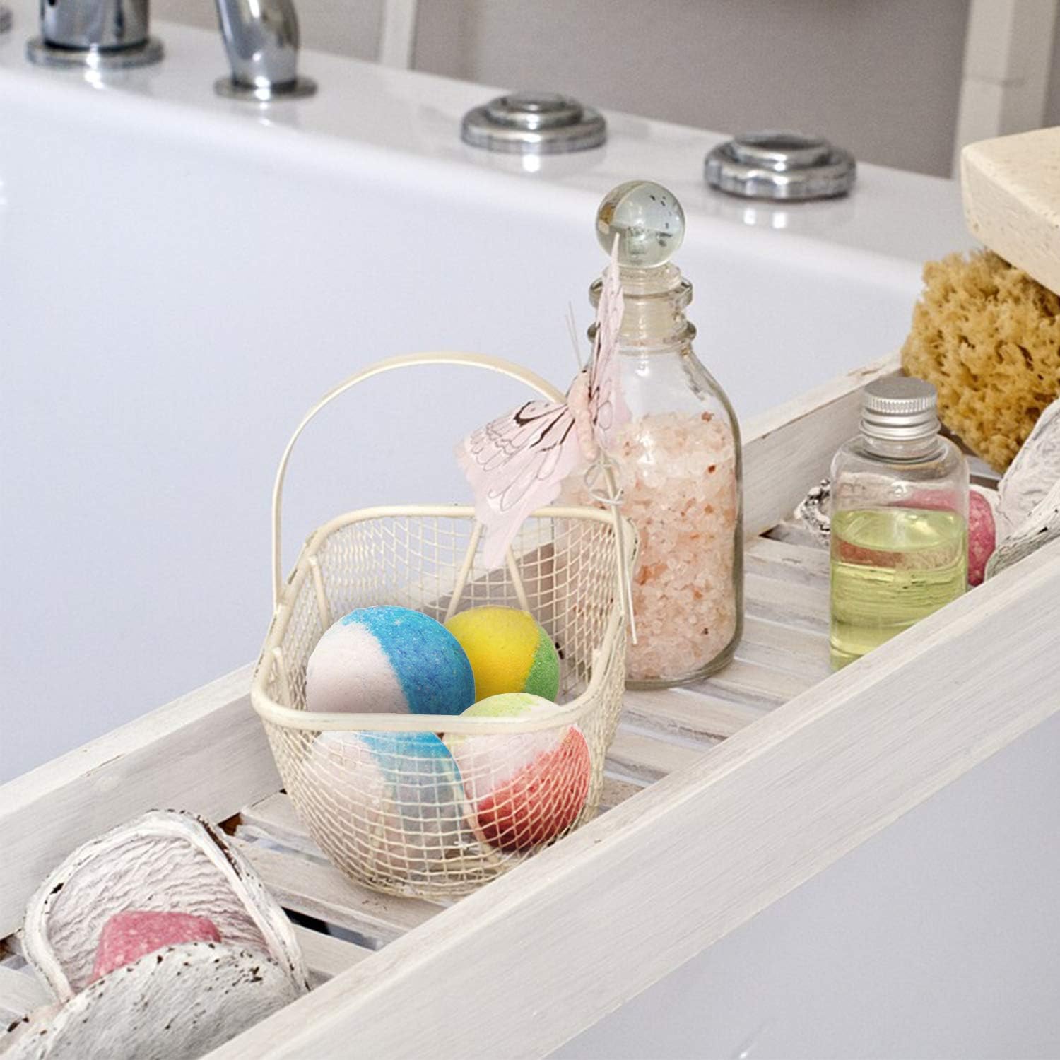 6 Organic & Natural Bath Bombs, Handmade Bubble Bath Bomb Gift Set, Rich in Essential Oil, Shea Butter, Coconut Oil, Grape Seed Oil, Fizzy Spa to Moisturize Dry Skin, Perfect Gift idea for Women.: Health & Personal Care