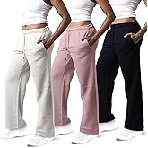 Common Stitch 3 Pack Sweatpants Women, Wide Leg Womens Sweatpants, Workout - Yoga Pants (Available in Plus)
