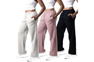Common Stitch 3 Pack Sweatpants Women, Wide Leg Womens Sweatpants, Workout - Yoga Pants (Available in Plus)