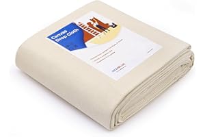 REDIBLUE Canvas Drop Cloth for Painting - Washable, Durable, Highly Absorbent Seamless Cotton Fabric, Multipurpose Protection for Floor, Carpet, Furniture, Indoor, Outdoor Use, 8oz, 6x9 ft
