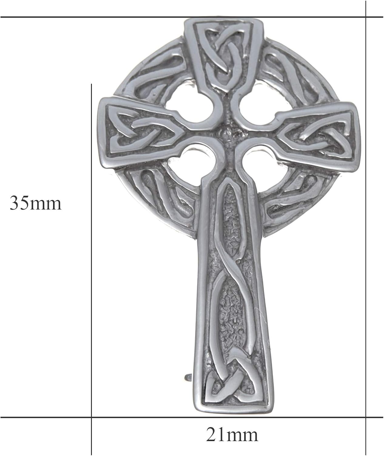 Alexander Castle 925 Sterling Silver Celtic Cross Brooch for Women - Ladies Brooch Pin with Jewellery Gift Box - 35mm x 21mm - Image 4