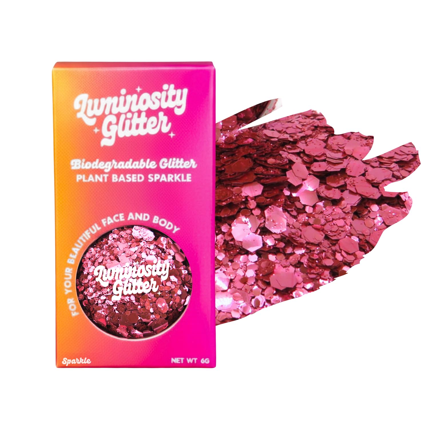 Luminosity Biodegradable Pink Glitter – Chunky & Fine Eco Glitter Mix | Vegan, Plant-Based, Festival Glitter for Face, Body & Hair | Eco Friendly Sparkle Makeup