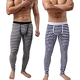 KAMUON Men’s Cotton Pouch Underwear Long Johns Thermal Pants Bottoms Leggings