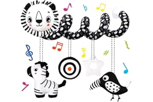 FQKIOMY Black and White High Contrast Baby Toys - Sensory Infant Hanging Carseat & Stroller Toy for Newborns 0-6,6-12Months Perfect Easter Birthday & Baby Shower for Babies Boys Girls