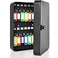 Gonioa 28 Key Cabinet Steel Security Lock Box with Combination Lock, Locking Key Organizer, Key Management Key Storage Lock Box with Code, Comes with Key Hooks & Tags Key Lab