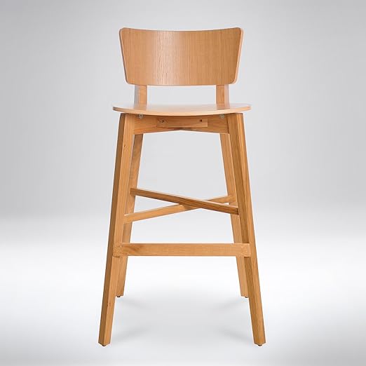 Amazon Com Tevahome Jennifer Solid Oak Bar Stool Home Kitchen